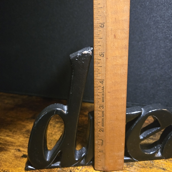 Cast Iron Dream Word Standing Sign Black Heavy Metal Tabletop Decor - Picture 7 of 9